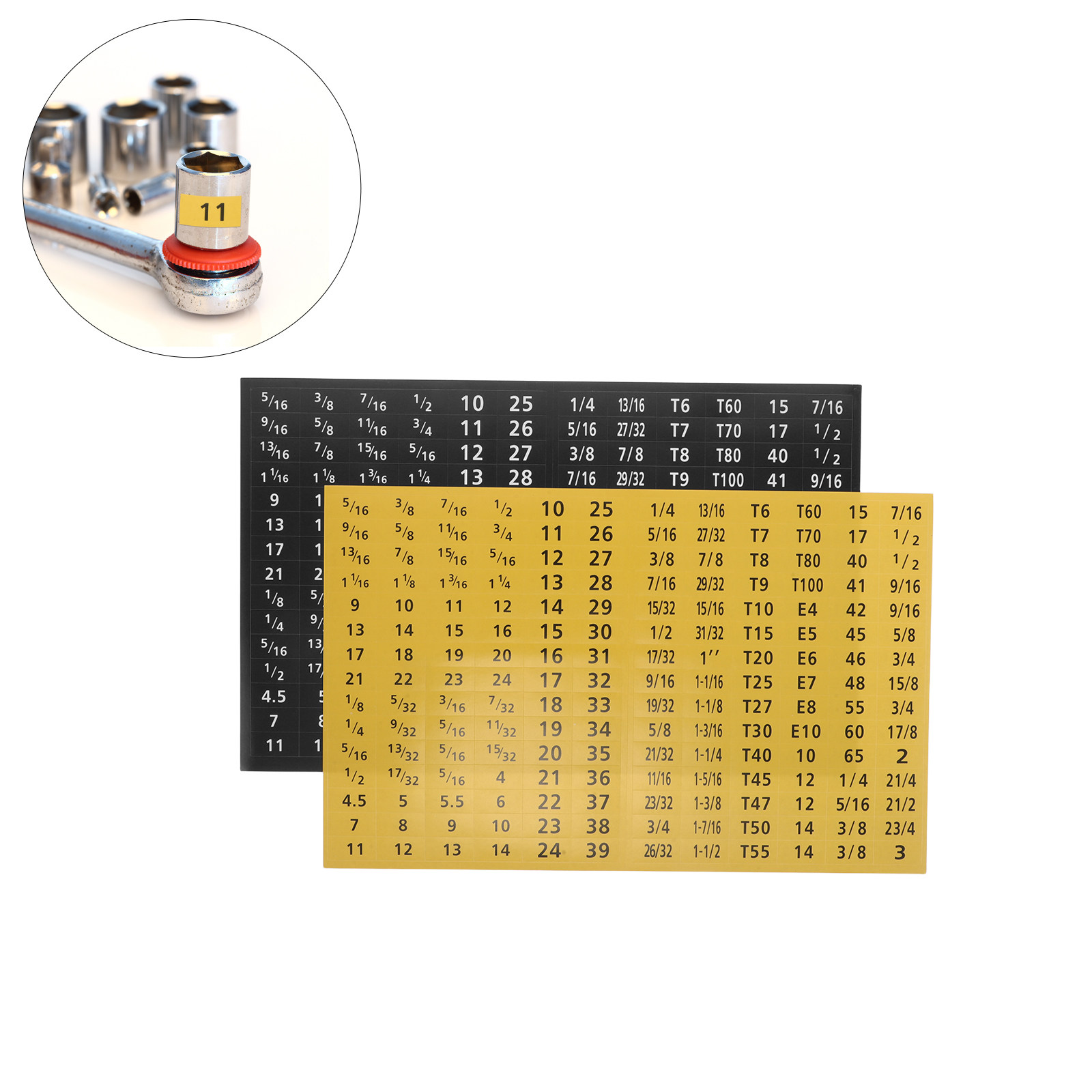 Tools For Workshop - 20Sheets Socket Wrench Size Sticker Self
