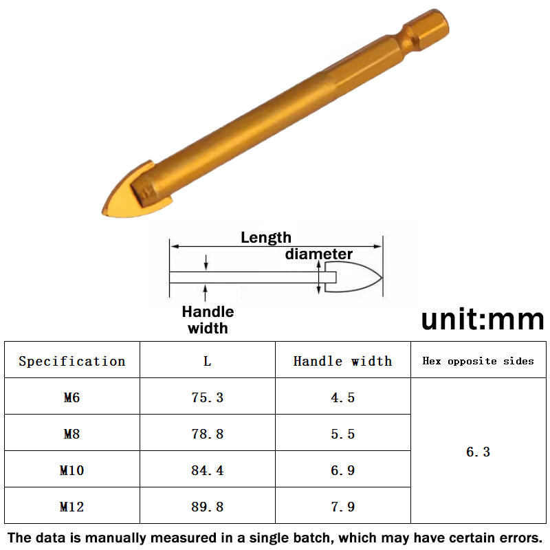 Power Tools In Workshop - Triangle Drill Bit 6-12mm Titanium Ceramic