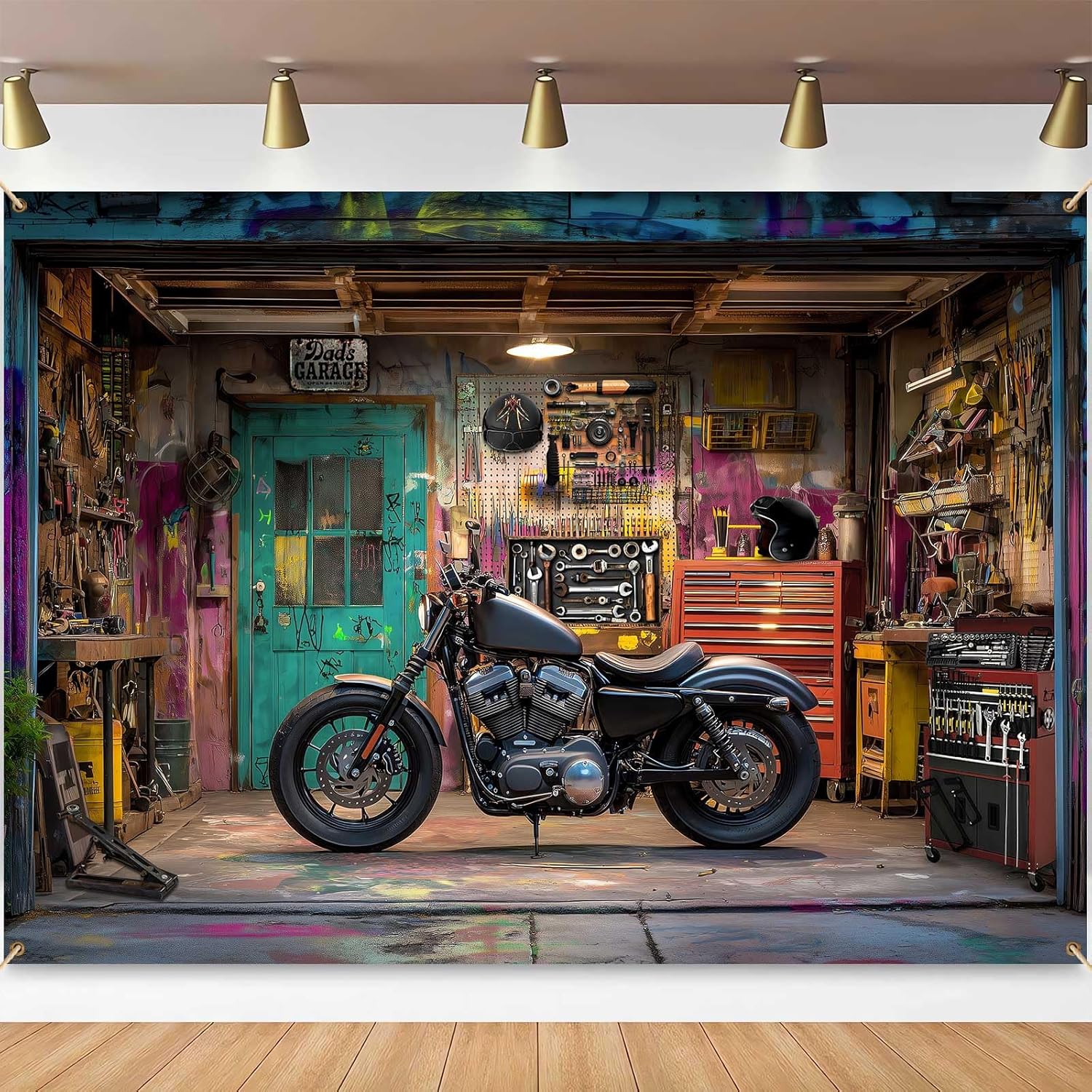 Motorcycle Garage Photography  - огляд і ціна Workshop Tools Background