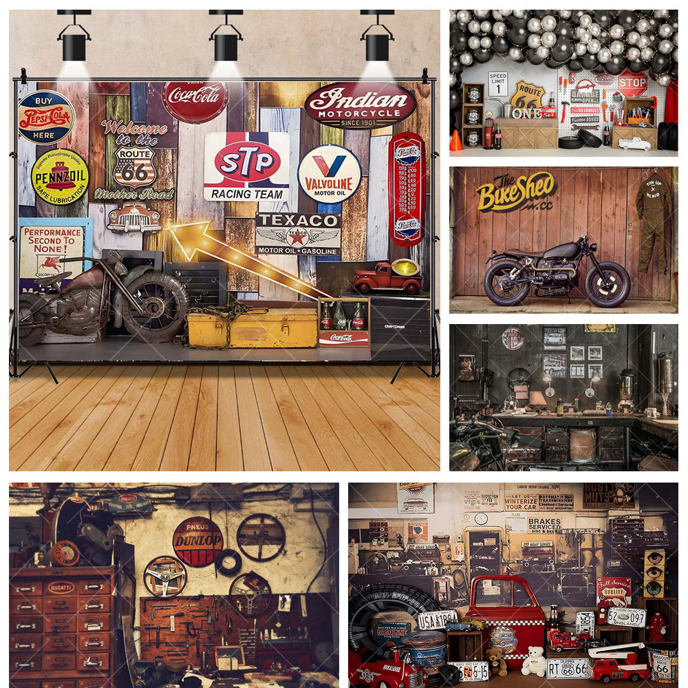 Retro Motorcycle Car Repairs G - огляд і ціна Workshop Tools Background