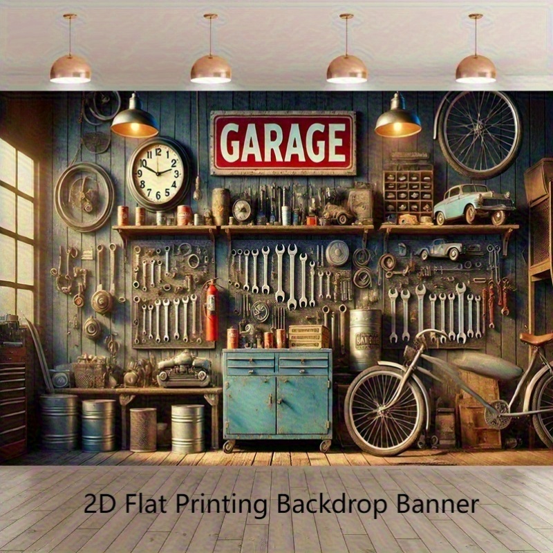 Industrial Garage Backdrop Ban - огляд і ціна Workshop Tools Background