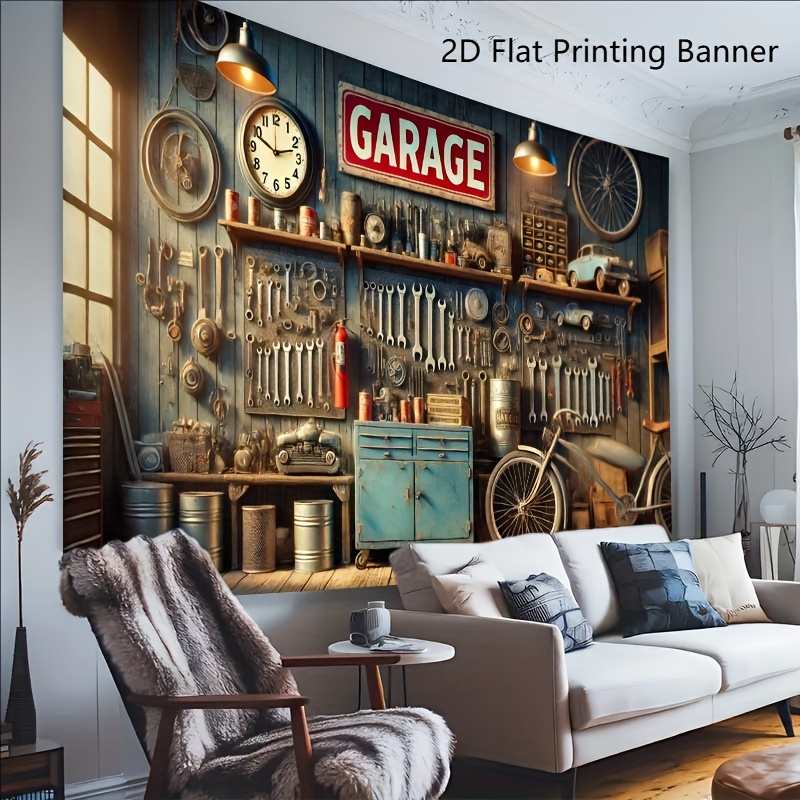Industrial Garage Backdrop Ban - огляд і ціна Workshop Tools Background
