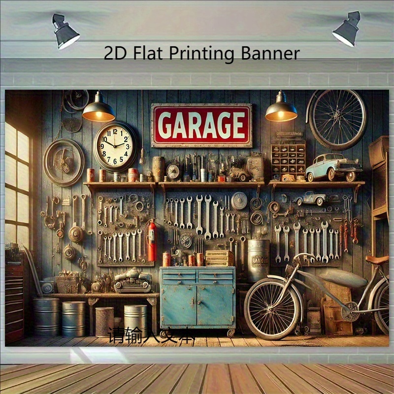 Industrial Garage Backdrop Ban - огляд і ціна Workshop Tools Background